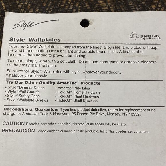 New AmerTac STYLE Polished Brass Light Switch Duplex Outlet Cover Plate Sealed‎ - Picture 9 of 11